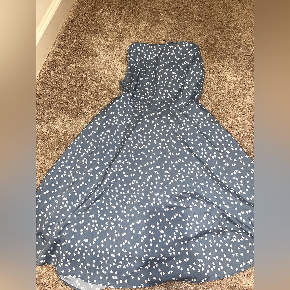 Blue and white hearted dress